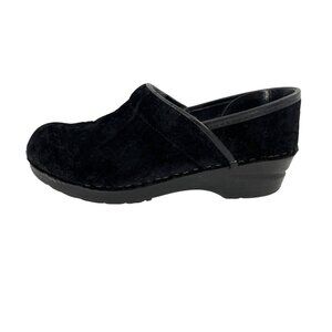 Dansko Womens Black Velvet Professional Clogs Size 38 EU